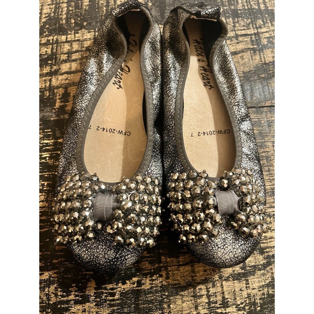 Helen’s Heart Crystal Bow Ballet Flats Party Shoes SZ 7 - New!  R-CFW 2014 2